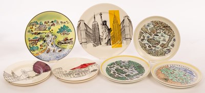 Lot 152 - Poole Pottery, Cities in Sketch, one plate...
