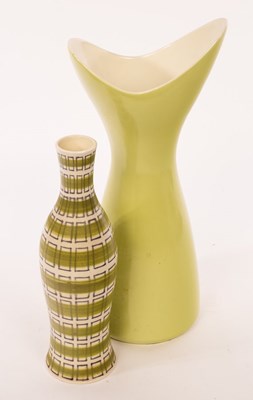 Lot 156 - Poole Pottery, a lime green freeform Horn vase,...