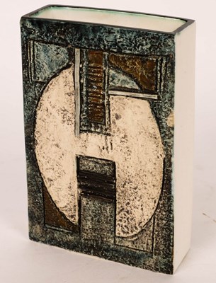 Lot 161 - Troika, a rectangular pottery vase with...
