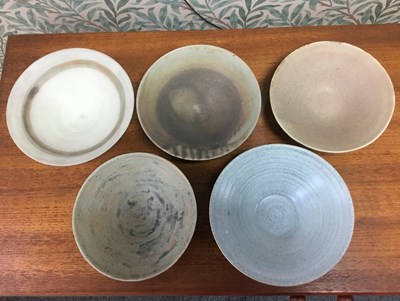 Lot 295 - Val Barry (1937-2018), a group of six bowls,...