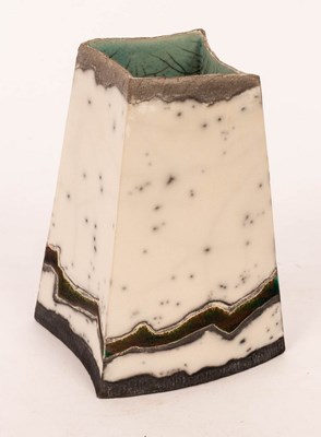 Lot 302 - Pam Chapman (Contemporary), a raku pot of...
