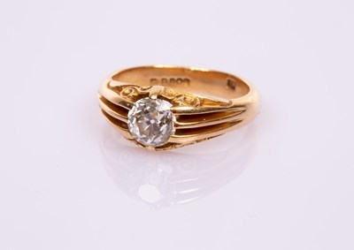 Lot 15 - A Victorian diamond solitaire ring, the old...