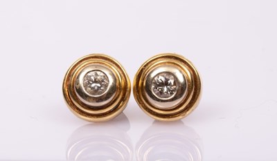 Lot 24 - A pair of diamond ear studs each stone of...