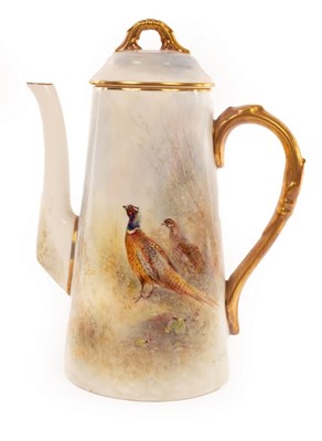 Lot 10 - A Royal Worcester coffee pot and cover of...