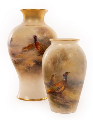 Lot 29 - A Royal Worcester baluster vase painted...