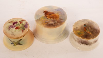 Lot 38 - Three Royal Worcester circular boxes and...