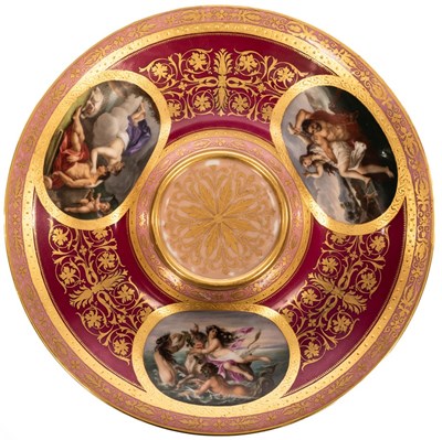 Lot 61 - A Vienna stand with three painted and named...