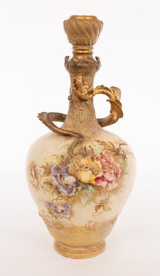 Lot 63 - A Turn Teplitz Bohemia vase of ivory ground,...
