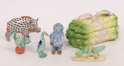 Lot 69 - A Herend porcelain asparagus box and cover, 14....