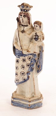 Lot 73 - An 18th Century faience figure of the Virgin...