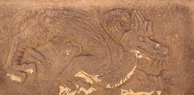 Lot 86 - A Chinese stone carving depicting a dragon,...