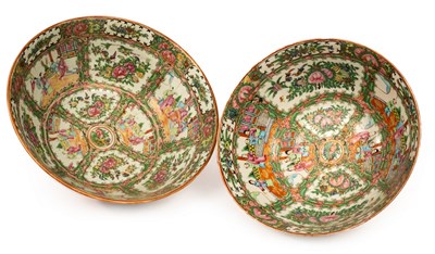 Lot 98 - A Cantonese famille rose punch bowl, late Qing...