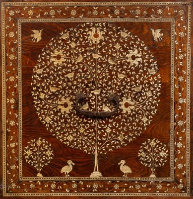Lot 452 - A 17th Century Mughal ivory inlaid rosewood...