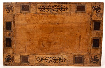 Lot 457 - A South German walnut and inlaid table top,...