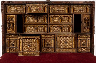 Lot 458 - A mid 17th Century Spanish walnut vargueno,...