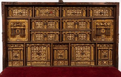 Lot 458 - A mid 17th Century Spanish walnut vargueno,...