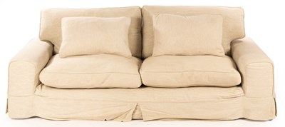 Lot 817 - A large four-seater sofa, fitted loose seat...