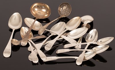 Lot 57 - A quantity of mostly George III crested silver,...