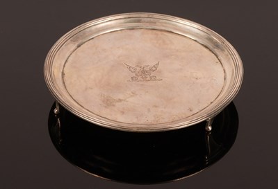 Lot 73 - A George III silver card waiter, George Smith...