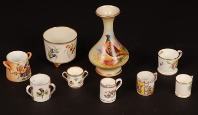 Lot 327 - A Royal Worcester floral painted vase and...