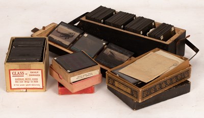 Lot 408 - A collection of magic lantern slides with an...