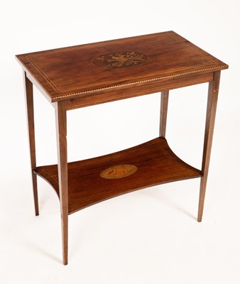 Lot 579 - An Edwardian mahogany inlaid table with...