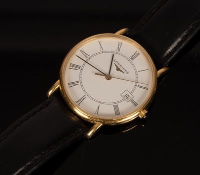 Lot 74 - A gentleman's 18k gold cased Longines...