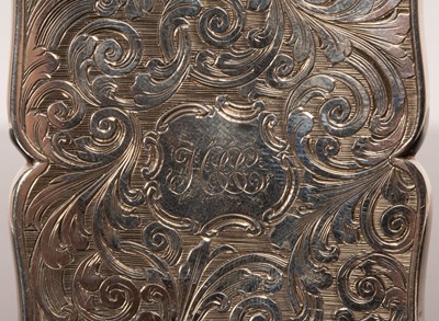 Lot 105 - An engraved silver visiting card case, Edward...