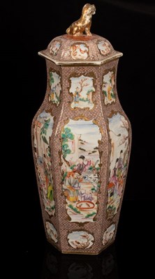 Lot 277 - A pair of Chinese export famille rose vases,...
