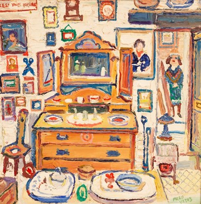 Lot 19 - Fred Yates (1922-2008)/Antique Shop, St...