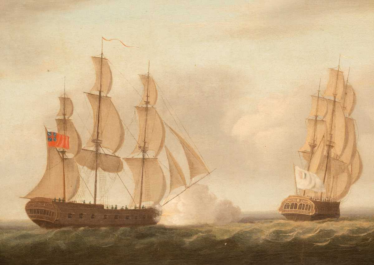 Lot 44 - English School, late 18th Century/A Naval...