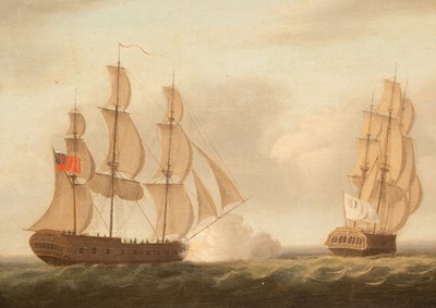 Lot 44 - English School, late 18th Century/A Naval...