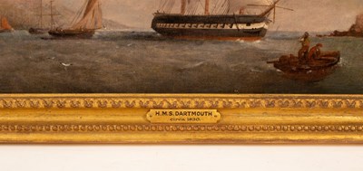 Lot 47 - English School, circa 1830/HMS Dartmouth/oil...