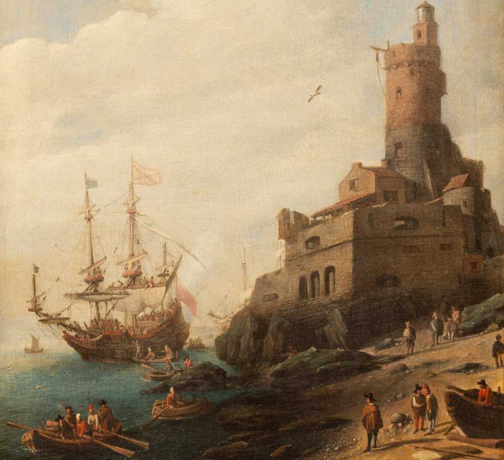 Lot 49 - Follower of Abraham Willaerts/A Galleon...