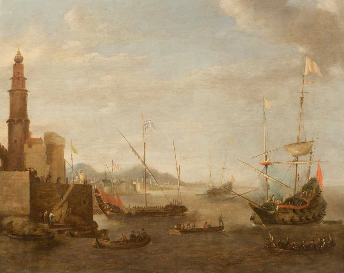Lot 52 - Follower of Bonaventura Peeters/Men-of-War/and...