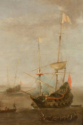Lot 52 - Follower of Bonaventura Peeters/Men-of-War/and...