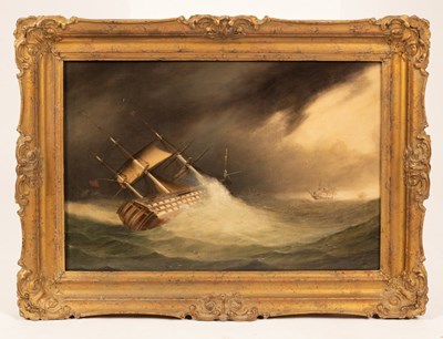 Lot 53 - Circle of Thomas Butterworth/A Man O' War/in a...