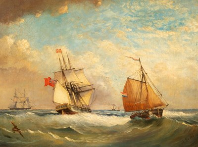 Lot 56 - J Smythe/Shipping in a Coastal Swell/Man O'...