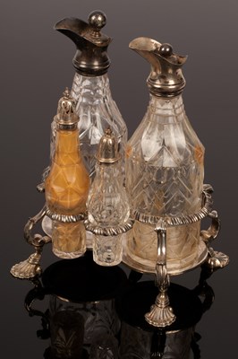 Lot 39 - An early George III silver cruet stand, R...