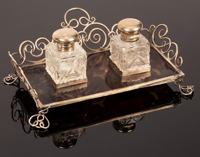 Lot 42 - An Edwardian silver mounted tortoiseshell...