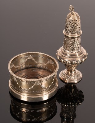 Lot 53 - An Edwardian silver wine coaster, Nathan &...