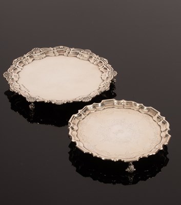 Lot 59 - A late Victorian silver card waiter, TB,...