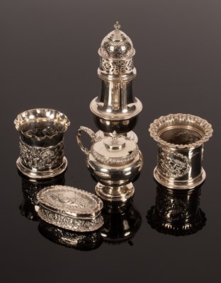 Lot 60 - A silver sugar caster, London 1912, 20cm high,...