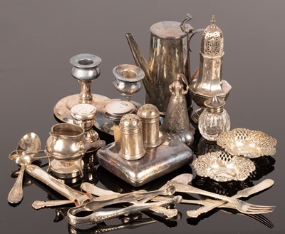 Lot 72 - Sundry silver to include an octagonal silver...