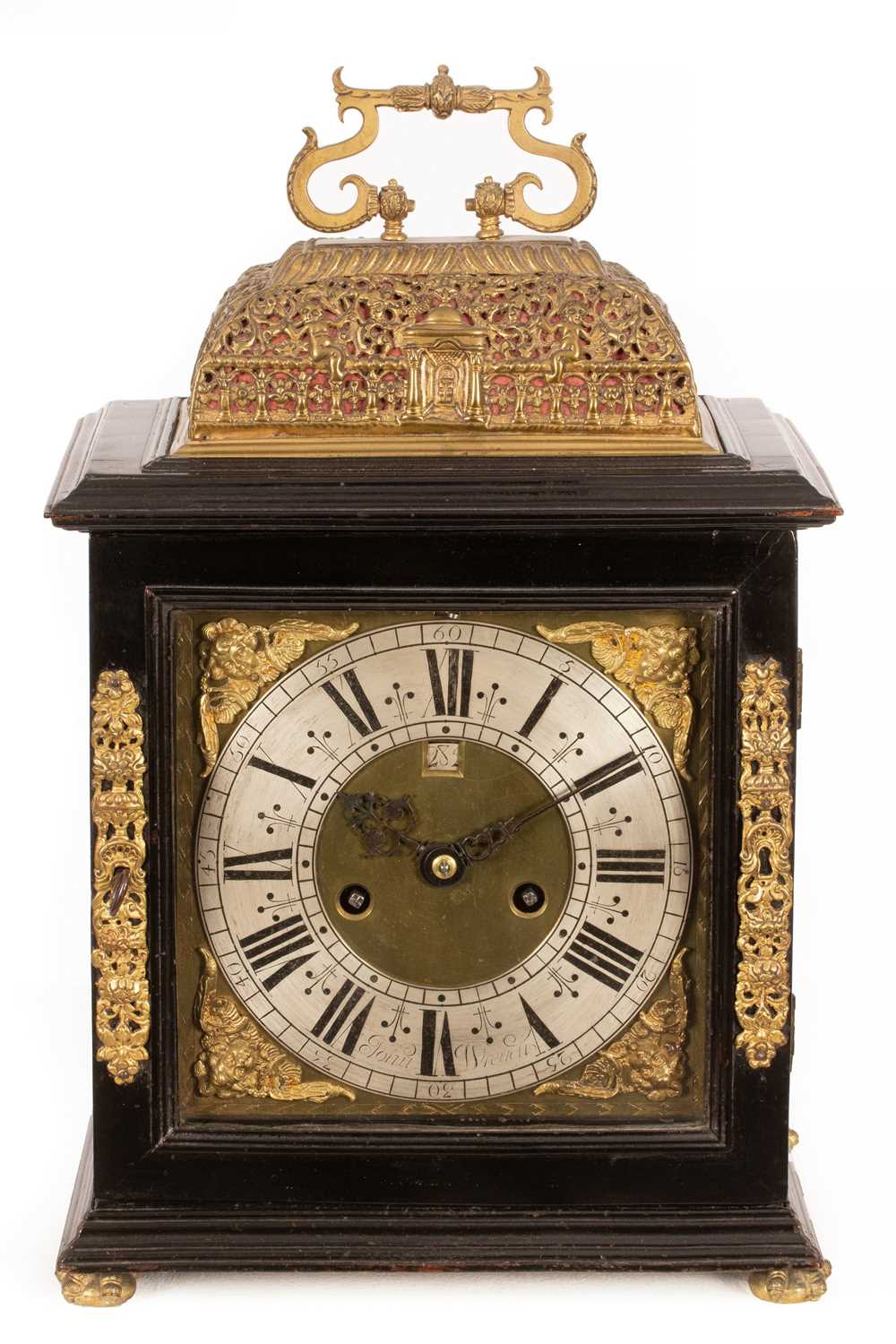 Lot 433 - A William & Mary ebonised eight-day, bell...