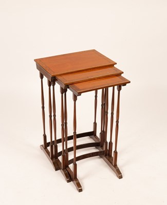 Lot 810 - An Edwardian burr walnut crossbanded nest of...