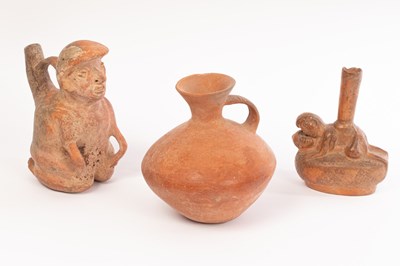 Lot 16 - Three Peruvian Pre-Columbian pottery vessels,...