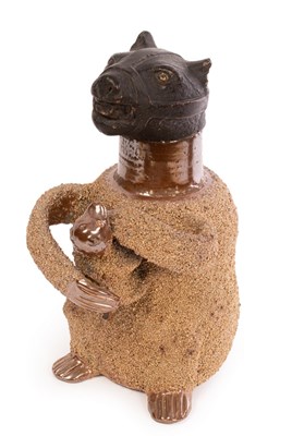 Lot 21 - A Nottingham saltglaze bear jug, circa 1740,...