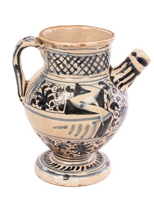 Lot 41 - An Italian Maiolica syrup jar, probably Faenza,...