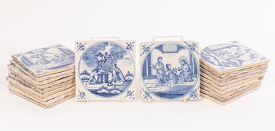 Lot 67 - A good set of twenty Dutch Delft Biblical...